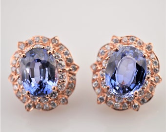 Stunning Cornflower Blue Sapphire Earrings
