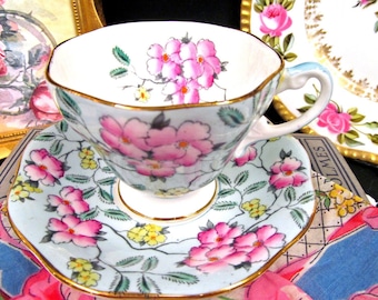 Foley Tea Cup and Saucer Chintz Springdale Teacup Blue