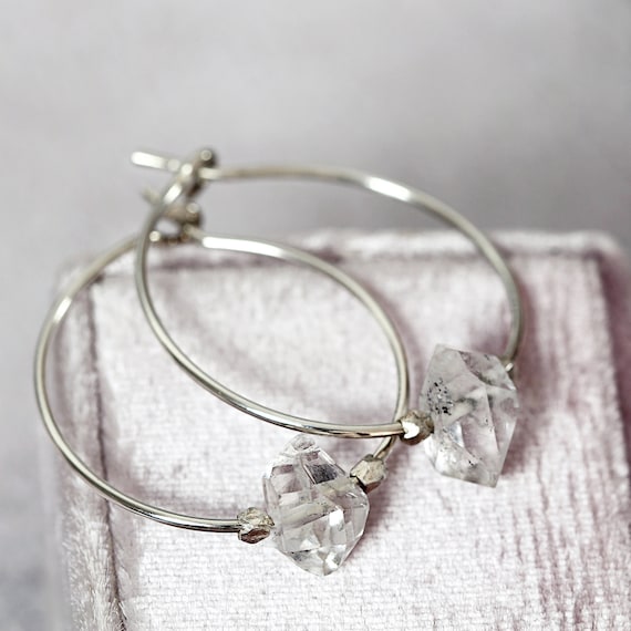Herkimer Diamond Wedding Earrings - Modern Wedding Jewelry