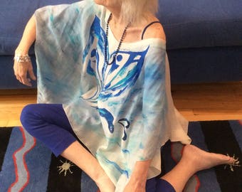 Silk tie - Silk tunic BUTTERFLY tunic