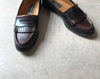Vintage Brown and Black Leather Cole Haan Loafers Womens Size 7.5