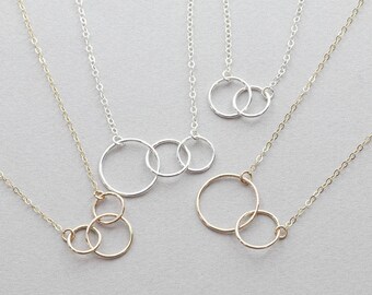 Unity Link Necklace / Circle Necklace / Minimal Link Necklace in Gold Fill and Sterling Silver / Friendship Necklace / Wedding gift
