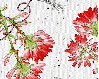 Ink & Arrow - Indian Paintbrush - Floral - Lt Gray - Fabric by the Yard 26134-K