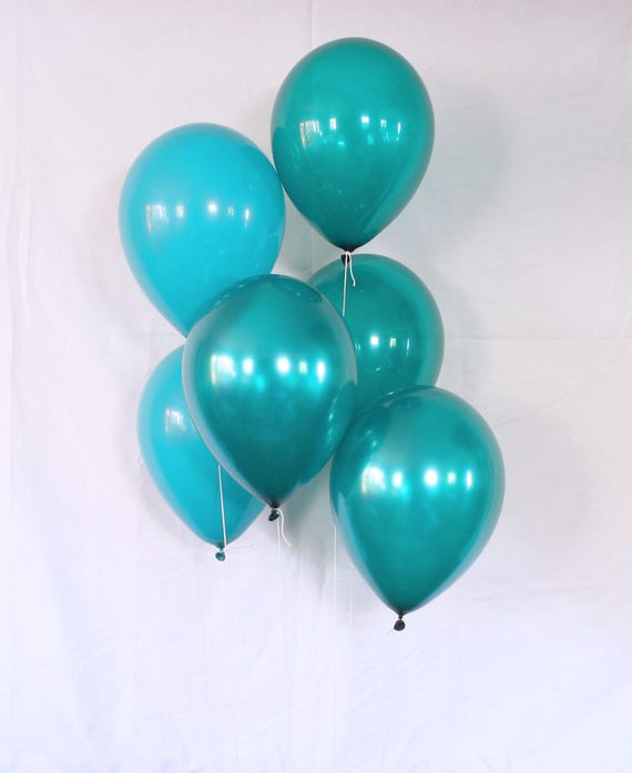 Teal latex balloons 11. Set of 12. Jewel teal