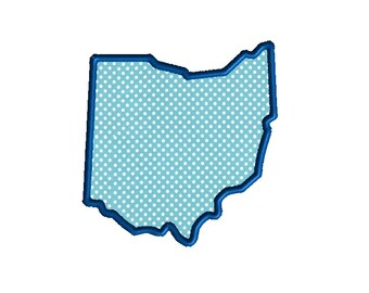 Ohio State Shape Applique Machine Embroidery Design-INSTANT DOWNLOAD