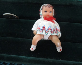 1960's German Soft Rubber Jointed Baby Doll Shackman Vintage Doll House Doll