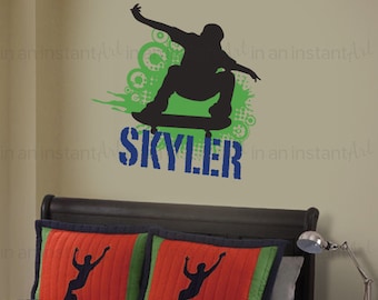 Skateboard Wall Decal | Skater Wall Sticker | Teen, Kid's or Children's Wall Decor 046