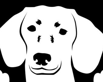 Peeking Dachshund Doxie vinyl decal window sticker