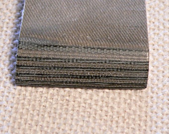 Striped Denim Laminate Scales, Khaki and Blue Denim, Pair of Scales, Micarta, Knifemaking, Grips, Resin Blank, Knife Handles, Tan #025