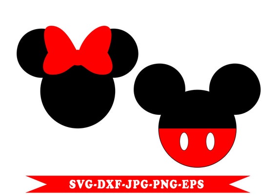 Mickey and Minnie svg Disney clip art in SVG, EPS, DXF, PNG, JPG format