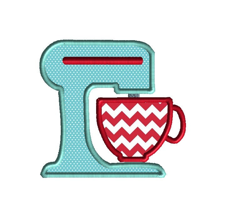 Kitchen Mixer Applique Machine Embroidery Design INSTANT Kitchen Mixer Applique Machine Embroidery Design INSTANT
