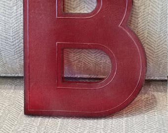 Large Vintage Red Plastic Marquee Letter B by Wagner Sign Service - 10" Tall