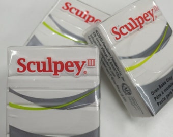 Sculpey III White Oven-Bake Clay - 2oz Polymer Oven-Bake Clay, New, Original Packaging, Polymer Clay supplies, Sculpey, Fimo