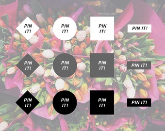 INSTANT DOWNLOAD - Pinterest Pin It Hover Button - Geometric Closed Shapes