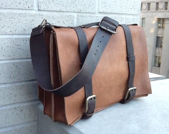 Business briefcase, Large leather mens briefcase, Mens business bags, Triple gusset briefcase, Men work bag, Professional leather bag