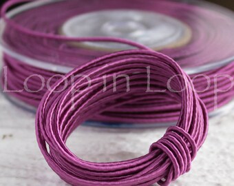Purple Orchid SILK cord Wrapped Silk Satin Cord rope 1.5 mm thick organic natural hand spun silk polyester core for Jewelry (3 feet)