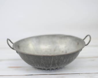 Vintage Metal Strainer Colander Kitchen Colander Metal Bowl