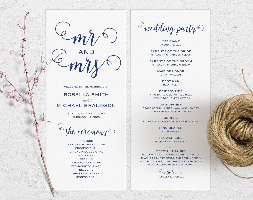 free download wedding programs