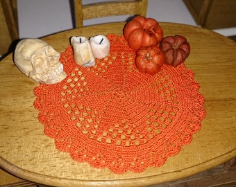 Miniature silk chrochet doily