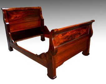 16527 *REDUCED PRICE* Vintage Mahogany Empire Sleigh Bed
