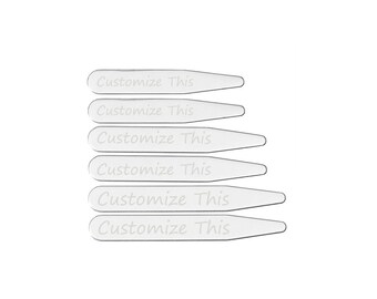 Personalized Collar Stays Set,Custom Shrit stays, Wedding shirt stiffs ,Gift for him,Mens Engraved collar stays,Names Collar Stiffs