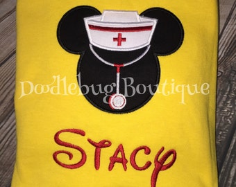 Mickey Mouse nurse shirt with FREE name