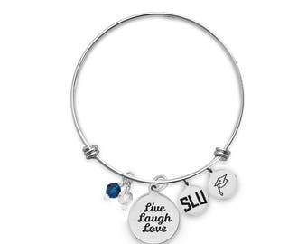 Saint Louis University Billikens Bangle Bracelet | Custom College Bracelets | Graduation Bracelets | Inspirational Bracelets