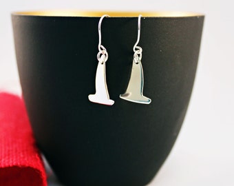 Silver Sailboat Earrings - Silver Yacht Earrings - Nautical Earrings - Sailboat Earrings - Nautical Jewelry - Beach Jewellery - Boat Earring