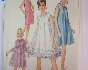 Vintage 1960s Simplicity 7340 Sheath or TENT DRESS Pattern sz 12 COMPLETE
