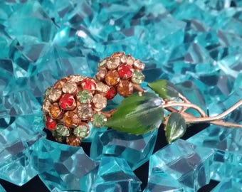 Vintage MultiColor Rhinestone Brooch