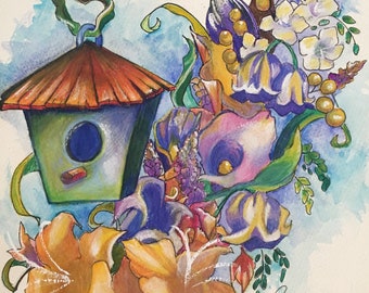 Lilies Original Watercolor Painting