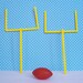 Two Football Goalposts and Football Cake Toppers , Goalposts are 5 1/2"h, Football is 1 5/8" w