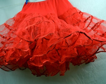 Vintage Red Partners Please Malco Modes Petticoat Tutu Crinolin