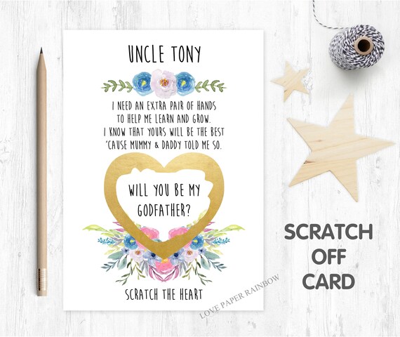godfather scratch card, will you be my godfather, godfather proposal, scratch and reveal godfather card, godfather poem, godmother poem