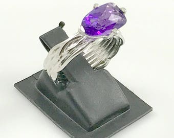 AMETHYST RING , February birthstone , purple amethyst , high finished good quality african amethyst ring, lovely friendship band ........