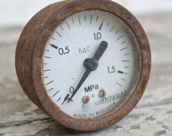 Pressure Gauge - Manometer - Air Gauge - Air Pressure Gauge - Steampunk Gauge - Rusty Pressure Gauge - Pressure Gauges - Not Tested Gauges