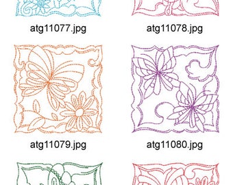 Redwork-Butterfly-Blocks ( 10 Machine Embroidery Designs from ATW ) XYZ17E