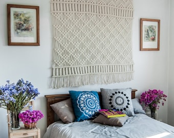 large macrame wall hanging wall tapestry boho bedroom dcor macrame wall art woven wall hanging headboard large wall art bohemian - Large Wall Hangings large macrame wall hanging wall tapestry boho bedroom dcor macrame wall art woven wall hanging headboard large wall art bohemian - Large Wall Hangings