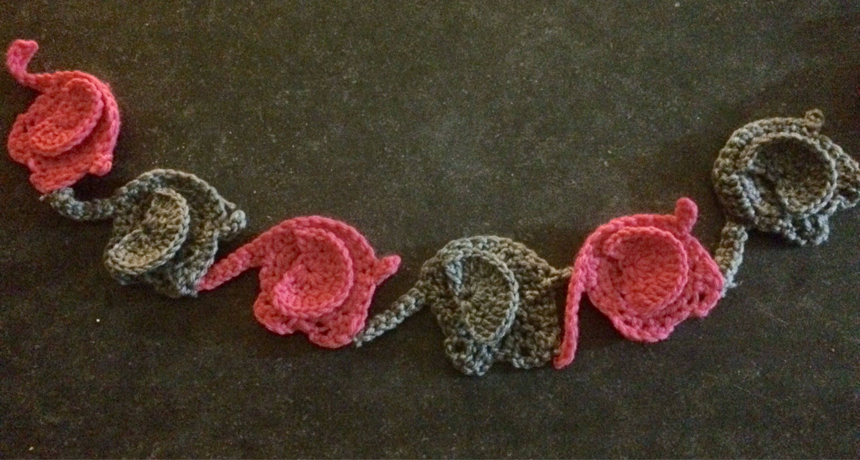 Crocheted Elephant Border