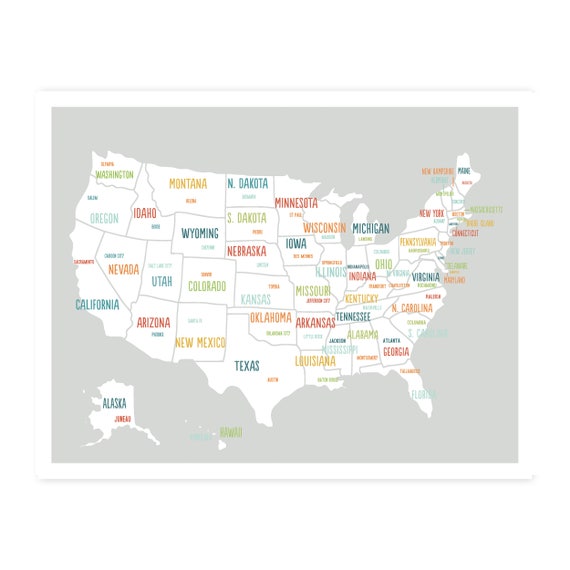 united states map digital download map 40x30 usa map kids