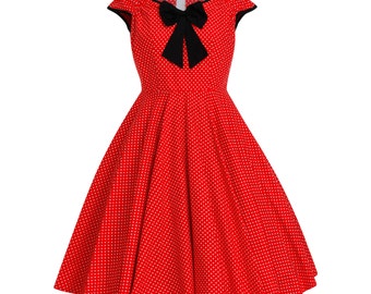 Mickey Minnie Mouse Dress Disney Dress Christmas Dress Polka Dot Dress Birthday Dress Red Dress Pin Up Dress 50s Party Dress Plus Size Dress