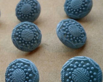 Decorative Plastic Shank Buttons, blue, 10mm
