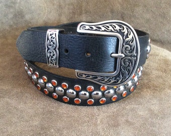 Leather Studded Belt MARKED DOWN