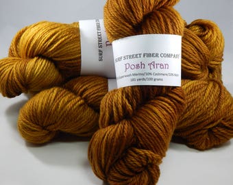 Superwash Merino-Cashmere-Nylon Hand-dyed Aran Weight Yarn "Oakenshield"