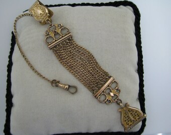 c064 Seven Chain Vintage Fob with Pocket Watch Chain on Waist clip
