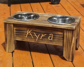 Rustic Rised Dog Feeder