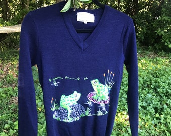 Vintage frog sweater