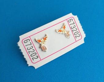 Phoenix Enamel Stud Earrings
