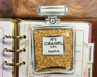 Designer Perfume Fragrance Bookmark Double Sided, Planner Accessories, Planner Bookmark, Chanel Perfume bookmark, Chanel perfume clips