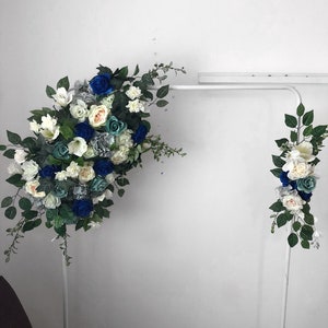 blue flower arch